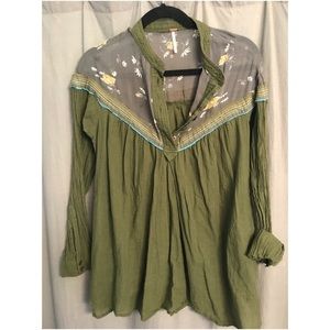 Free People button up top